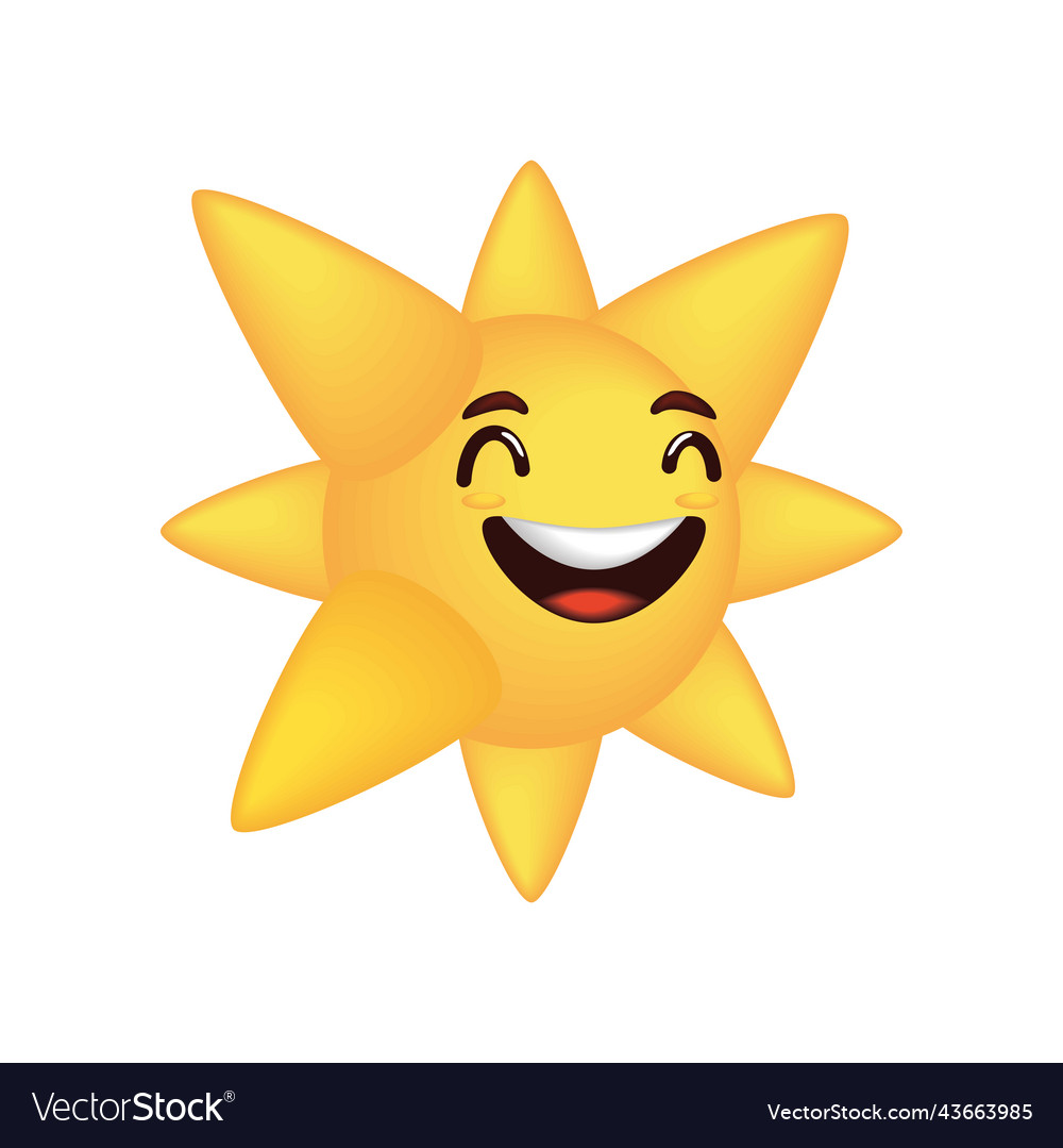 Cartoon smile sun Royalty Free Vector Image - VectorStock