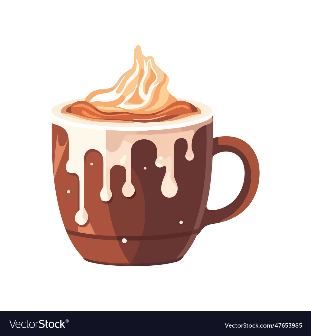 Creamy Latte In A Mug With Foam Royalty Free Vector Image