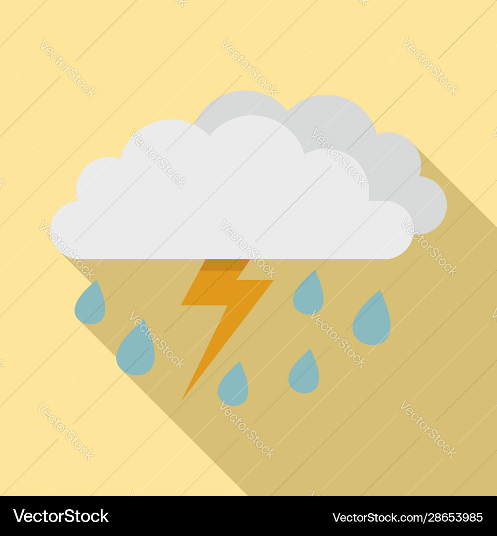Danger thunderstorm icon flat style Royalty Free Vector