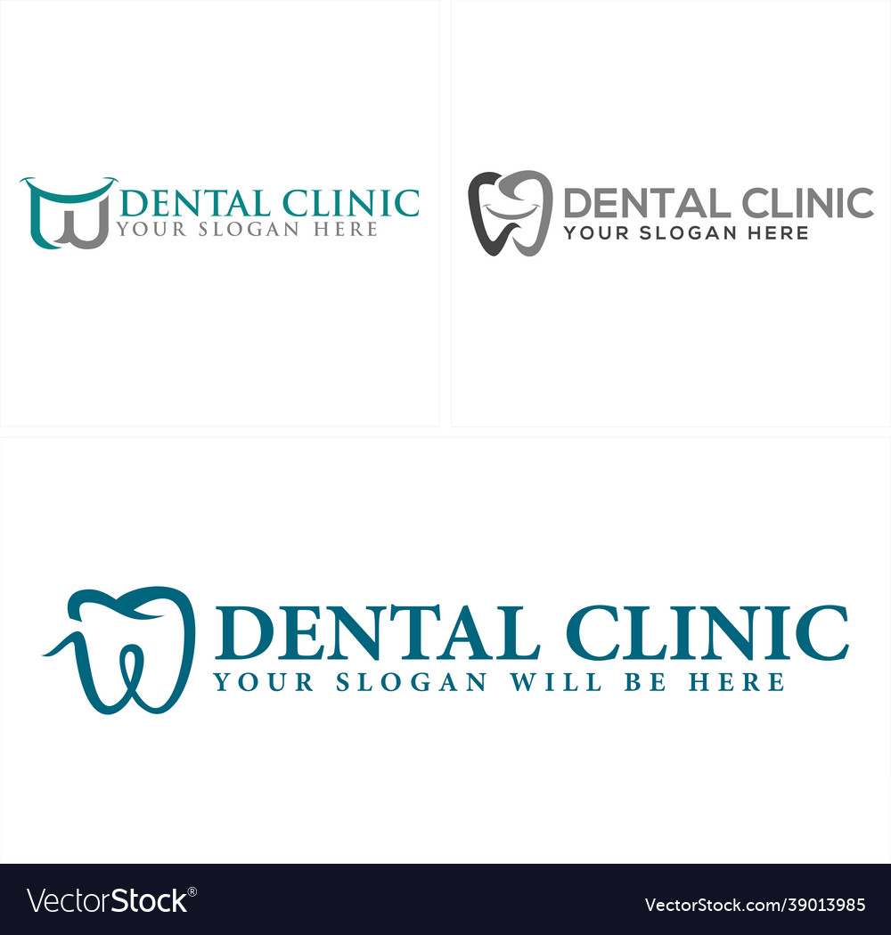 Dental clinic logo design Royalty Free Vector Image