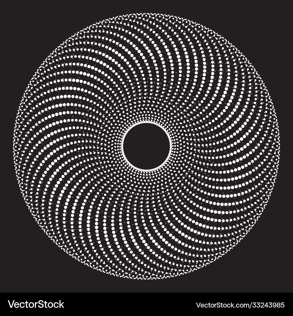 Dotted halftone spiral pattern or texture Vector Image