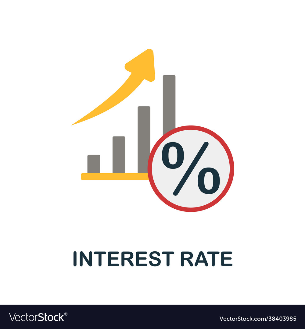 Interest rate icon flat sign element from credit Vector Image