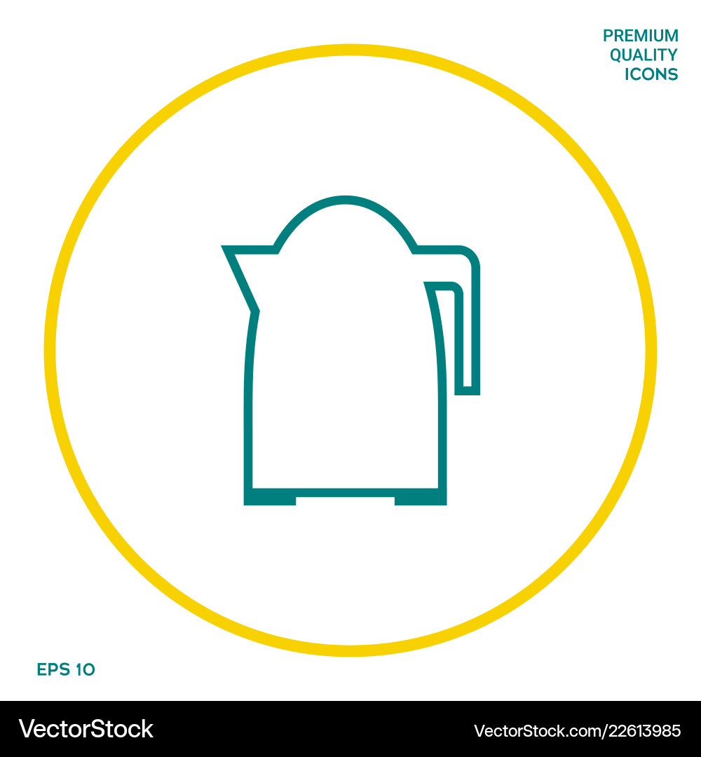 Kitchen kettle line icon graphic elements Vector Image