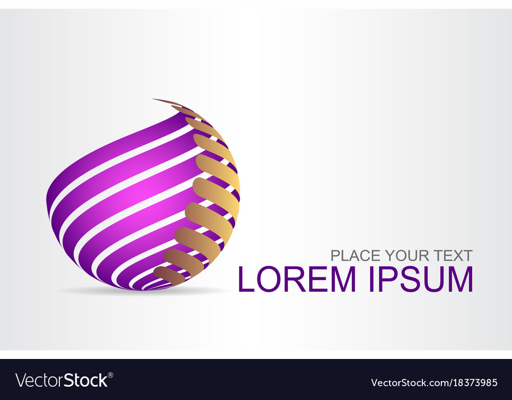 Logo stylized spherical surface with abstract