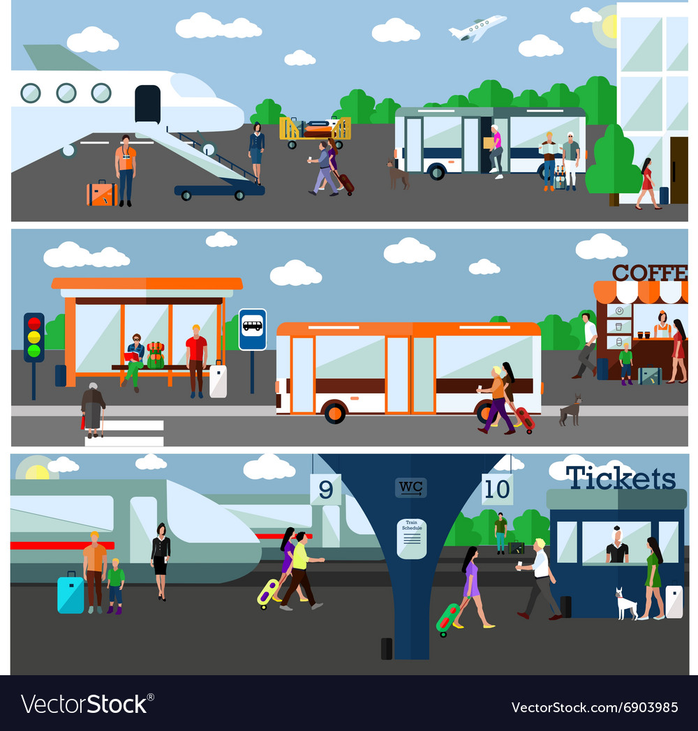 Mode of transport concept Royalty Free Vector Image