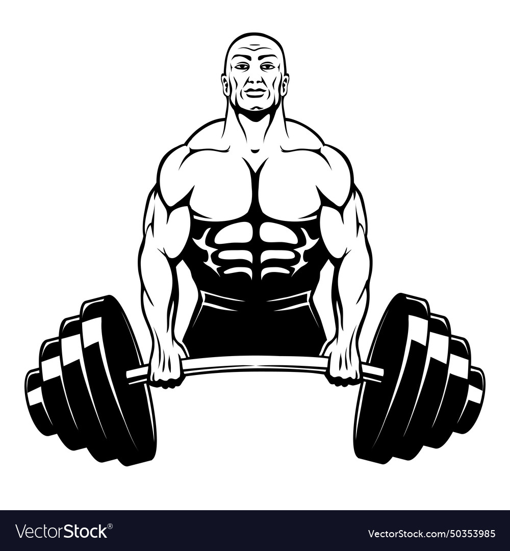 Muscle man bodybuilder Royalty Free Vector Image