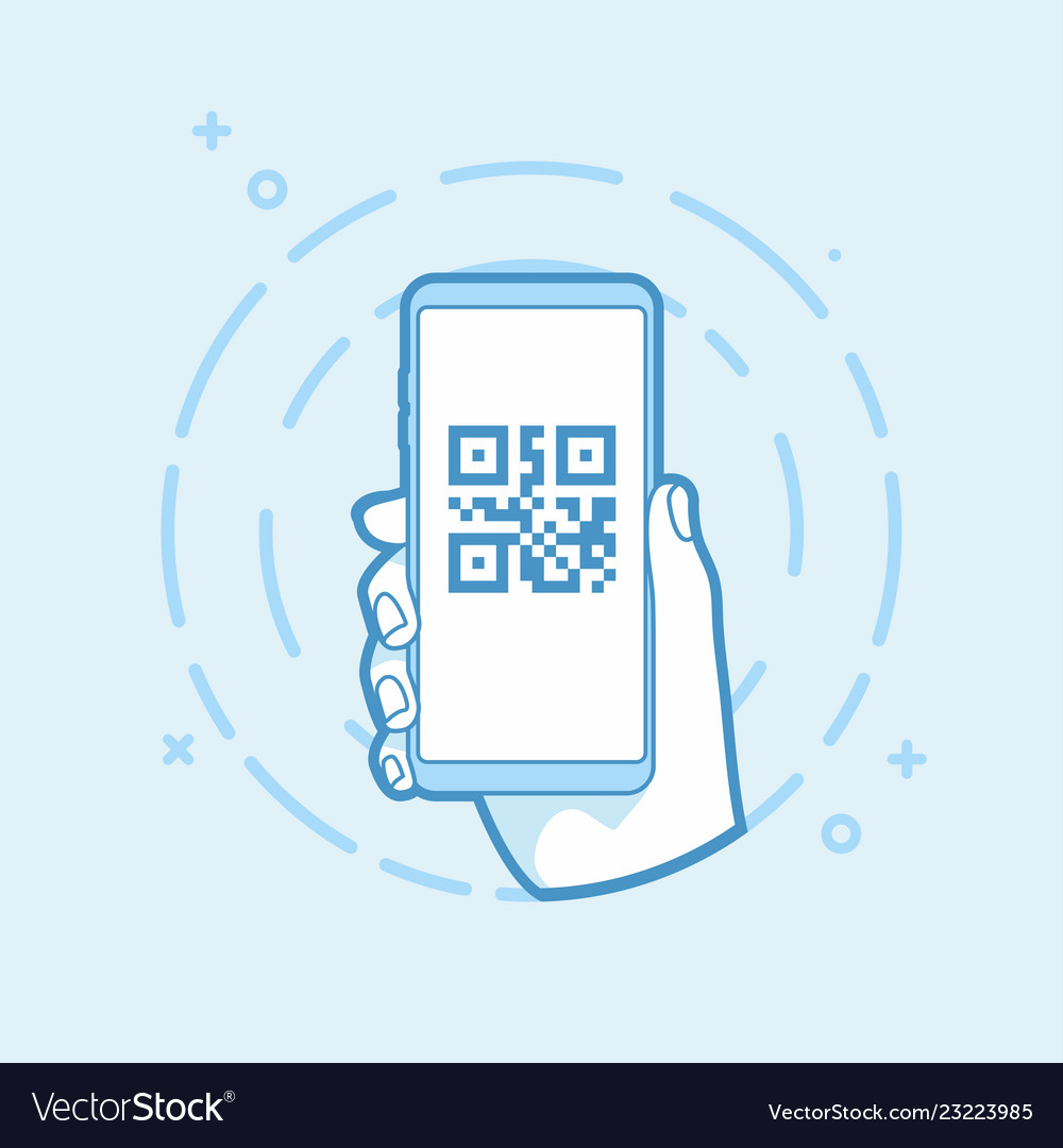 Qr code icon on smartphone screen