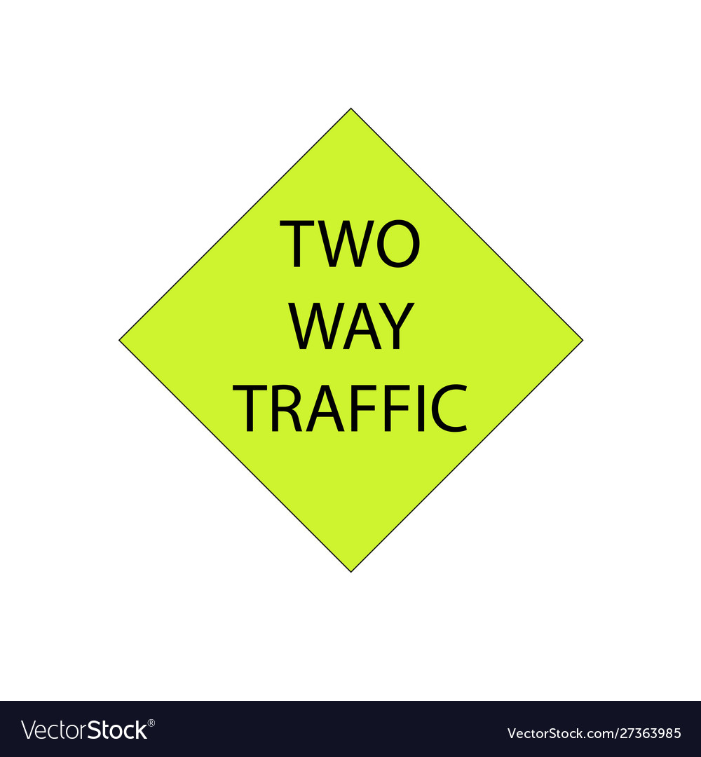 Road sign two way traffic Royalty Free Vector Image