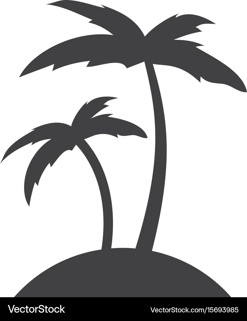Tree palm beach icon Royalty Free Vector Image