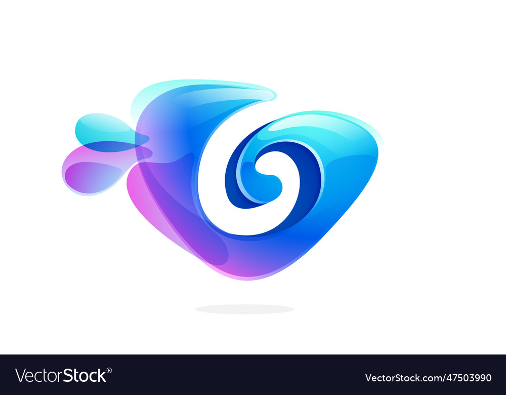 6 logo number six made of spring water and dew Vector Image