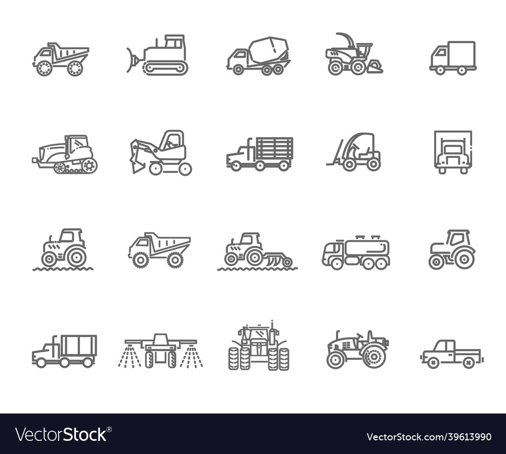 Agricultural And Farming Machines Royalty Free Vector Image