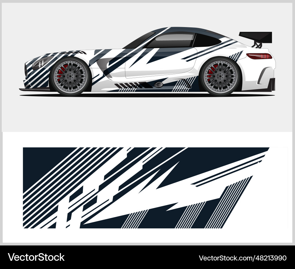 Car wrap kit and car vinyl wrap Royalty Free Vector Image