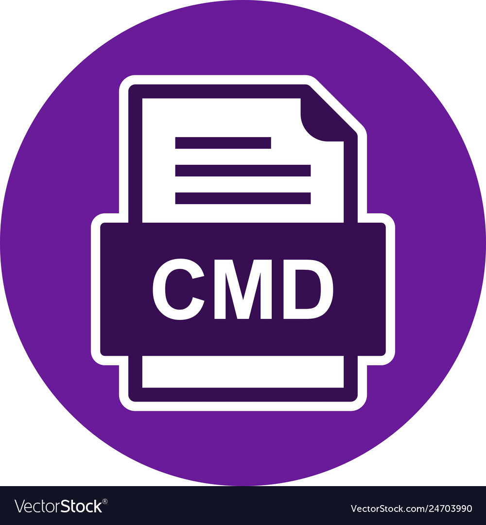 Cmd file document icon Royalty Free Vector Image