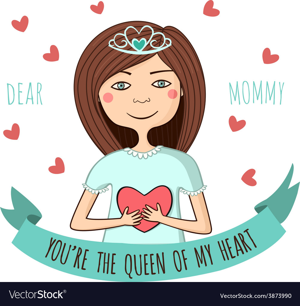 You Queen My Heart Greeting Card Stock Vector (Royalty Free