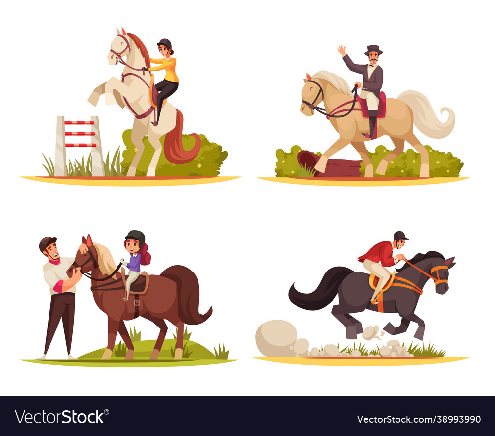 Horse riding design set Royalty Free Vector Image