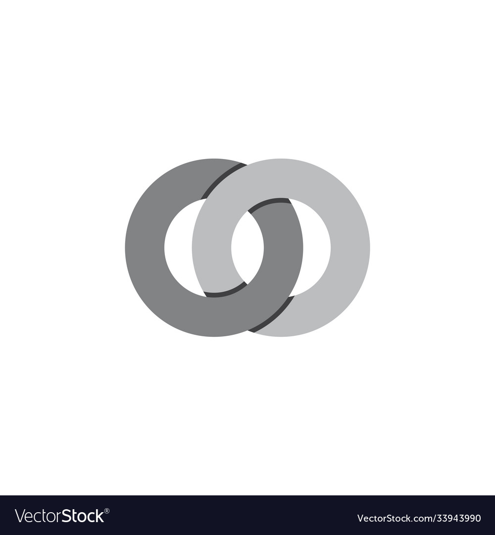 Linked circle paper 3d logo Royalty Free Vector Image