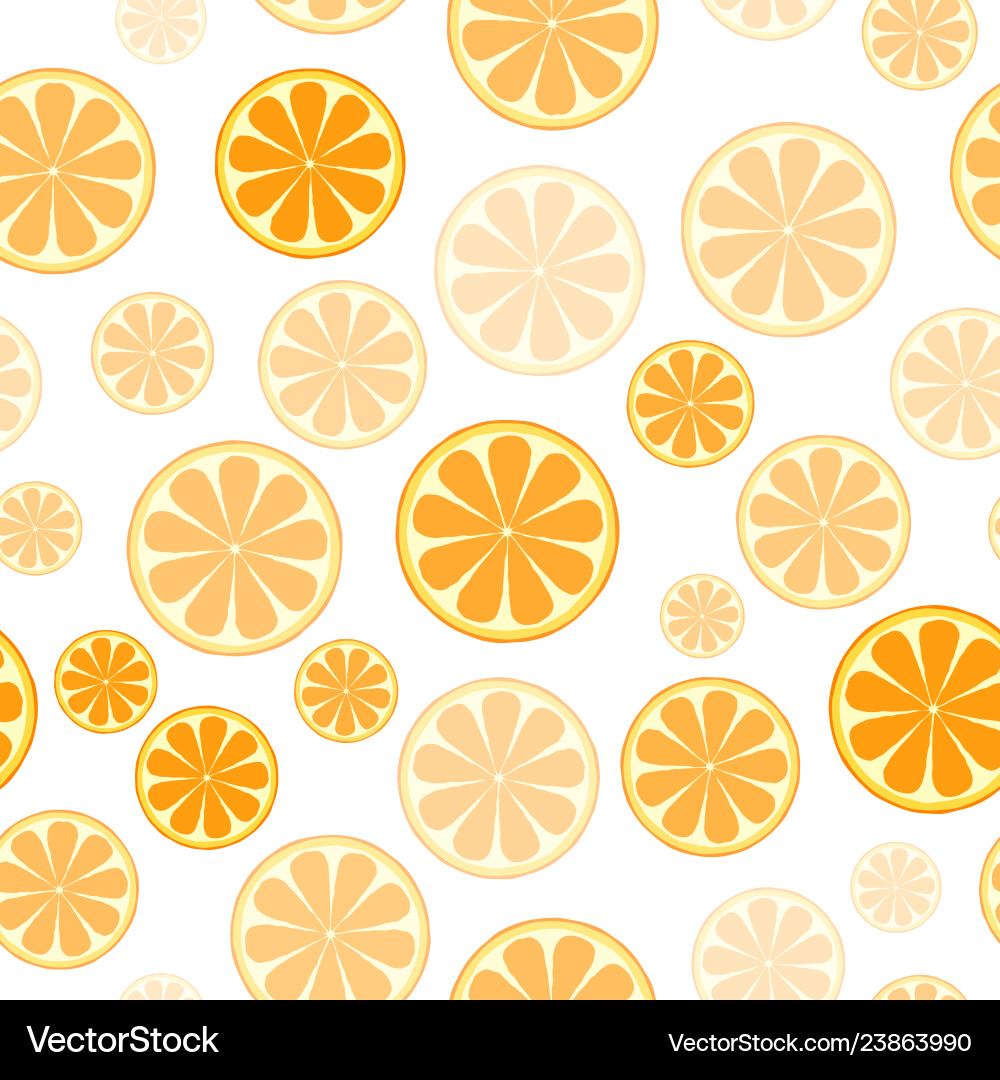 Seamless pattern with sliced oranges background Vector Image