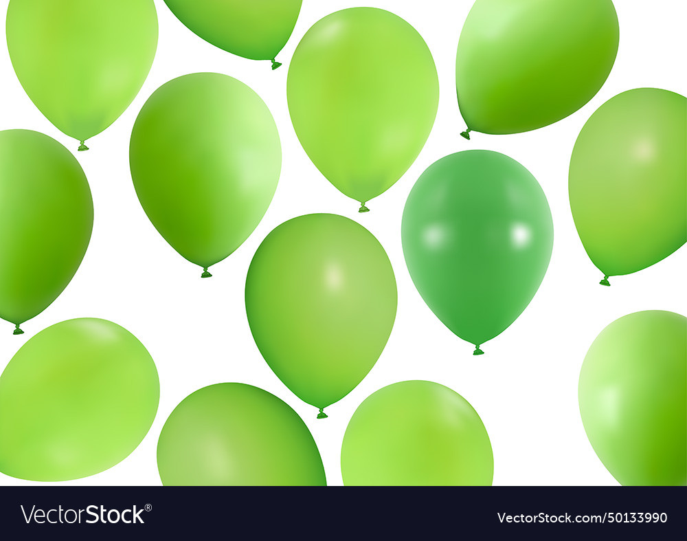 Set of green party balloons