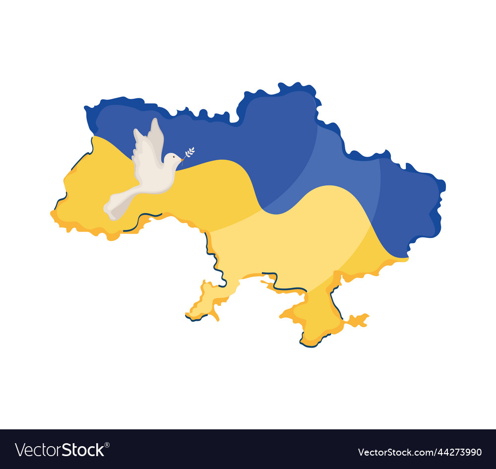 Ukraine Flag In Map Royalty Free Vector Image - Vectorstock