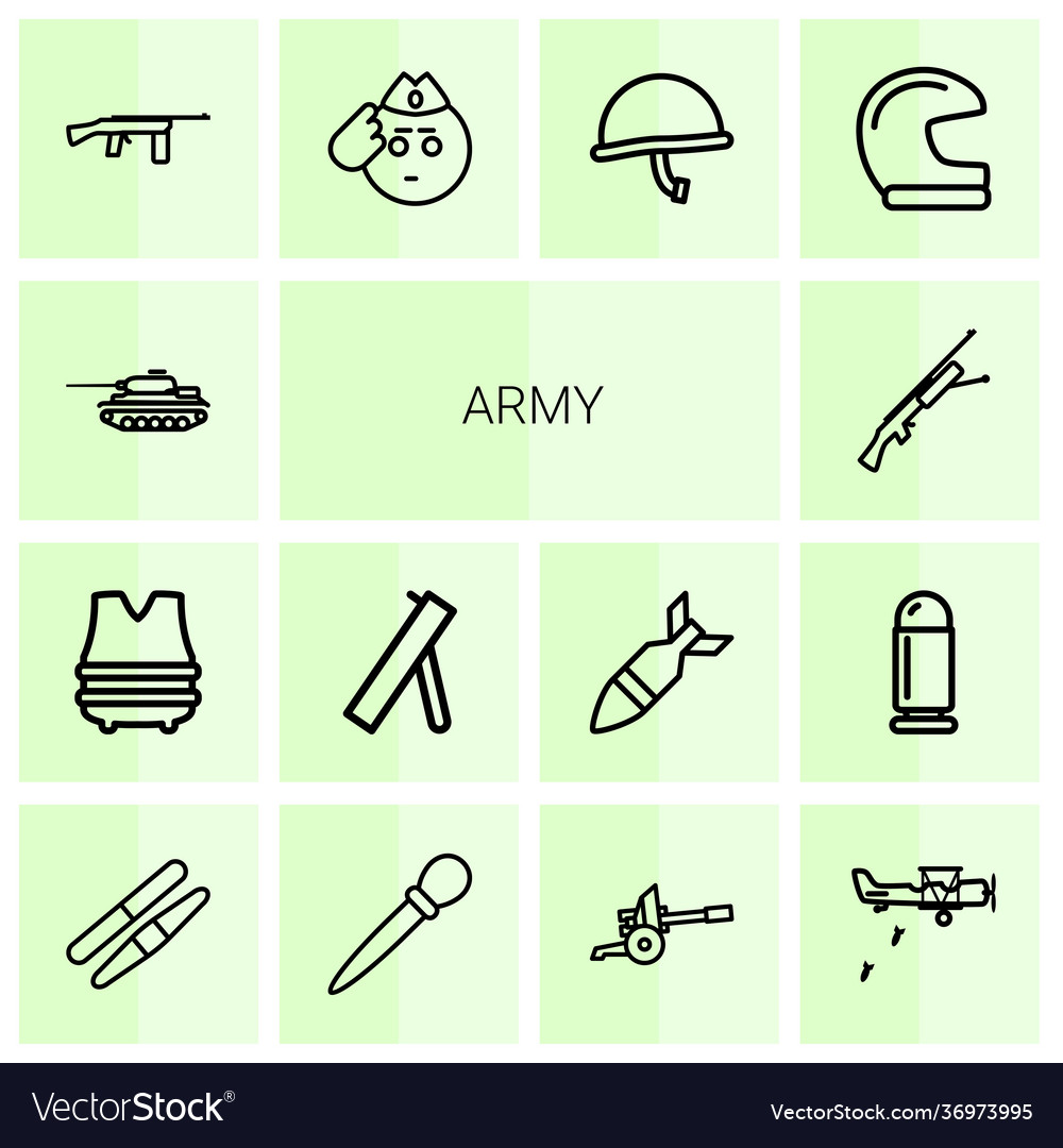 Army icons Royalty Free Vector Image - VectorStock