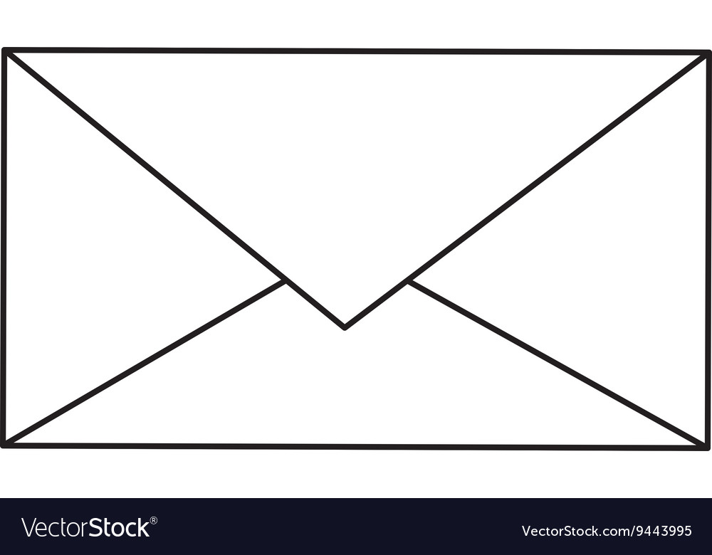 Black line envelope Royalty Free Vector Image - VectorStock