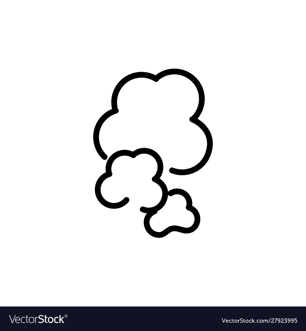 Blows steam cloud comic smoke line style Vector Image