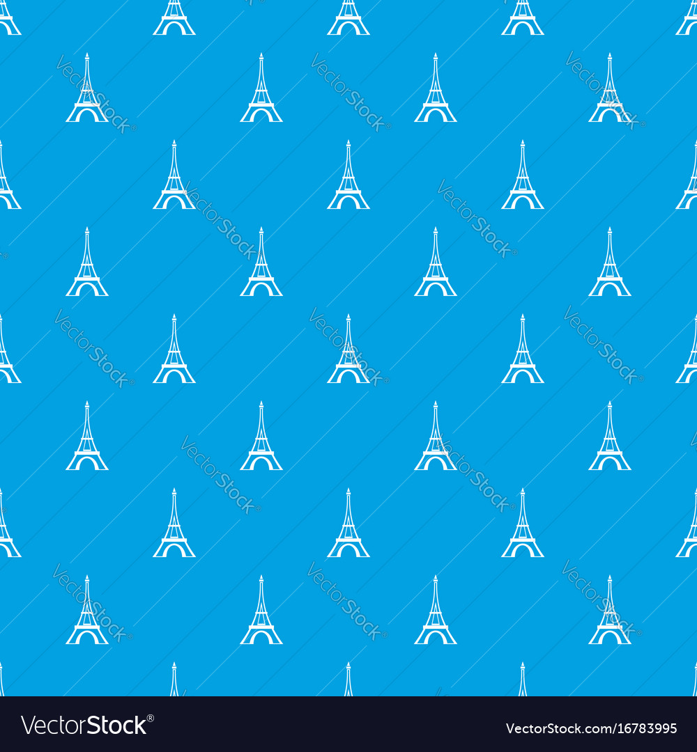 Eiffel tower pattern seamless blue Royalty Free Vector Image