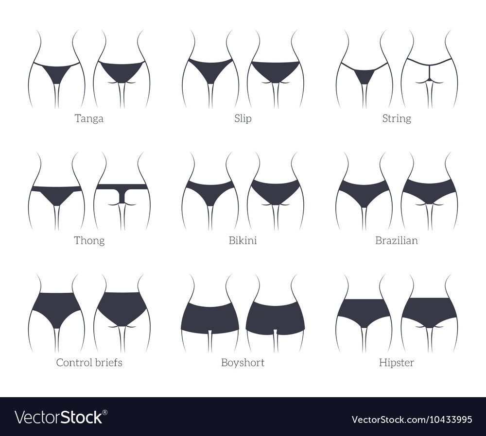 Female Underwear Panties Types Flat Icons Vector Image Hot Sex Picture