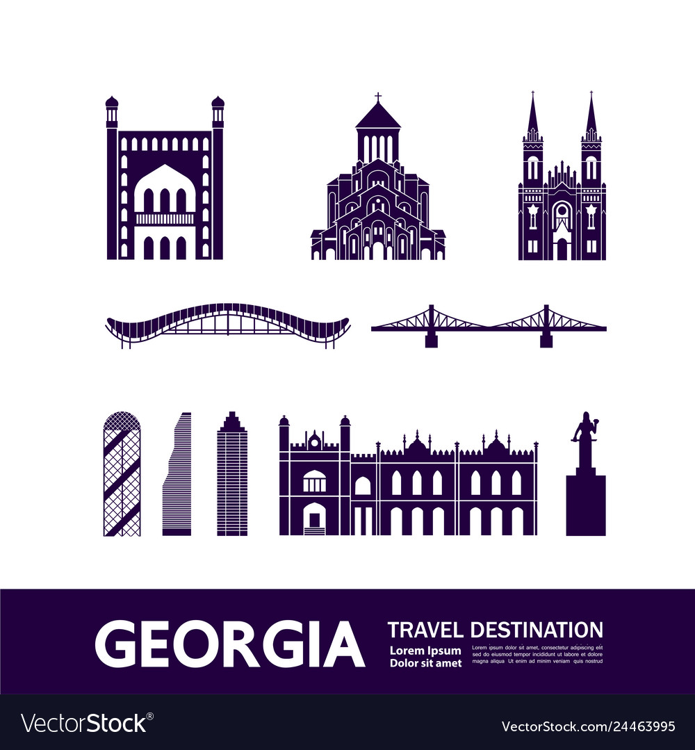 Georgia travel destination Royalty Free Vector Image