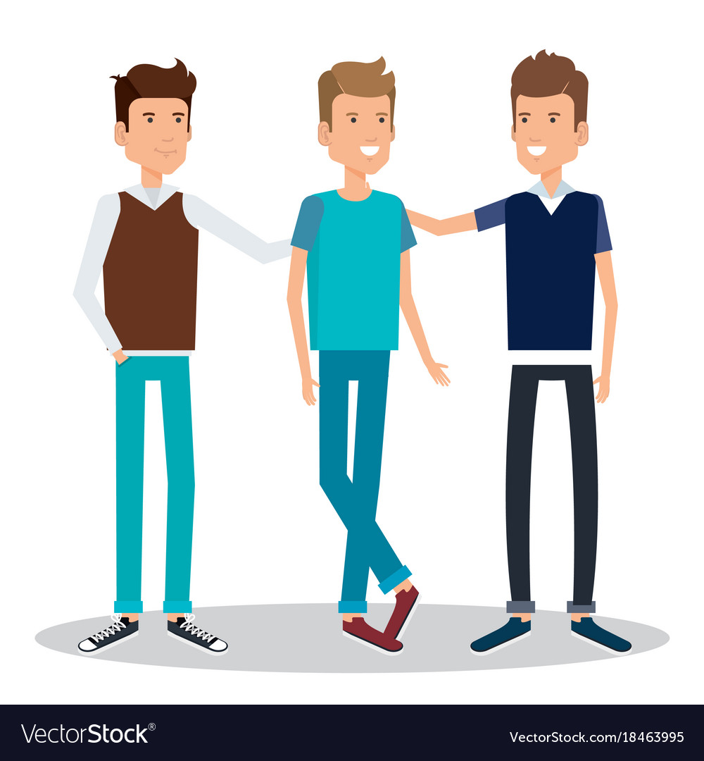 Group of men avatars characters Royalty Free Vector Image