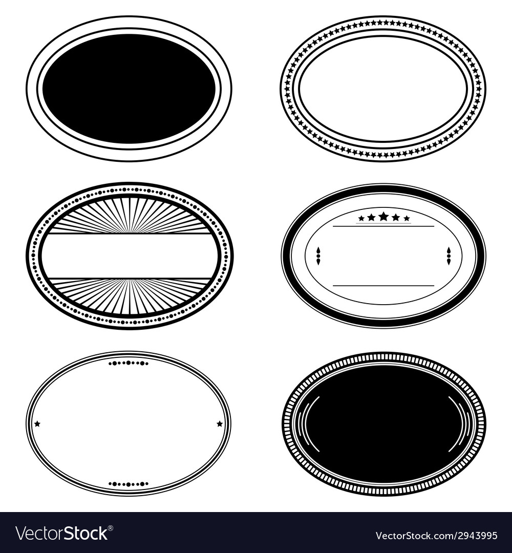 Oval Stamp Set Royalty Free Vector Image - Vectorstock