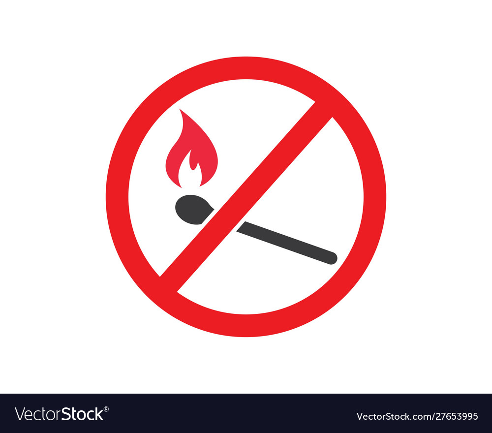 Prohibition fire sign Royalty Free Vector Image