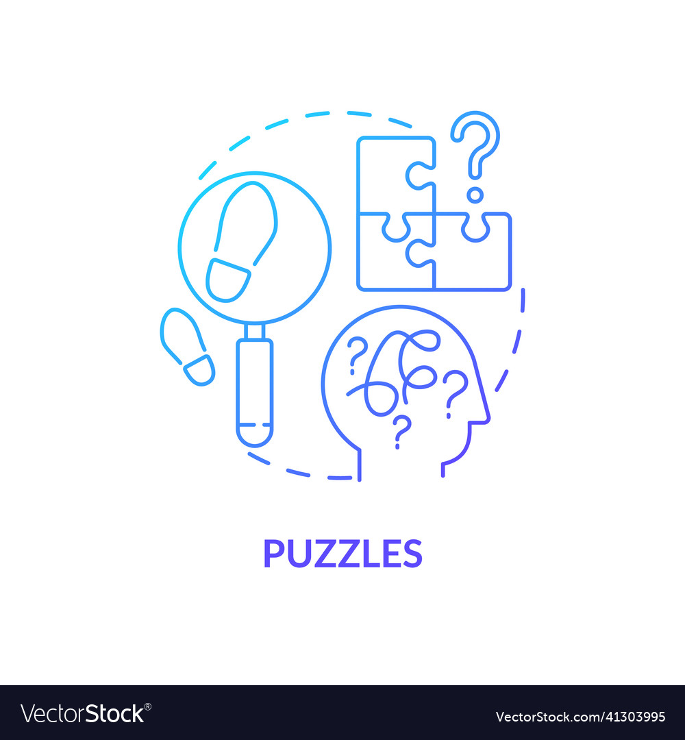 Puzzles blaue Gradienten-Konzept-Ikone