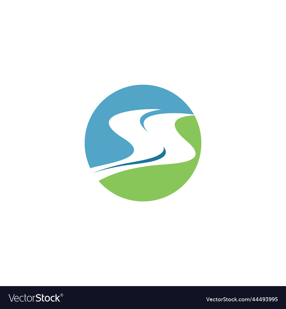 River logo flowing water icon Royalty Free Vector Image