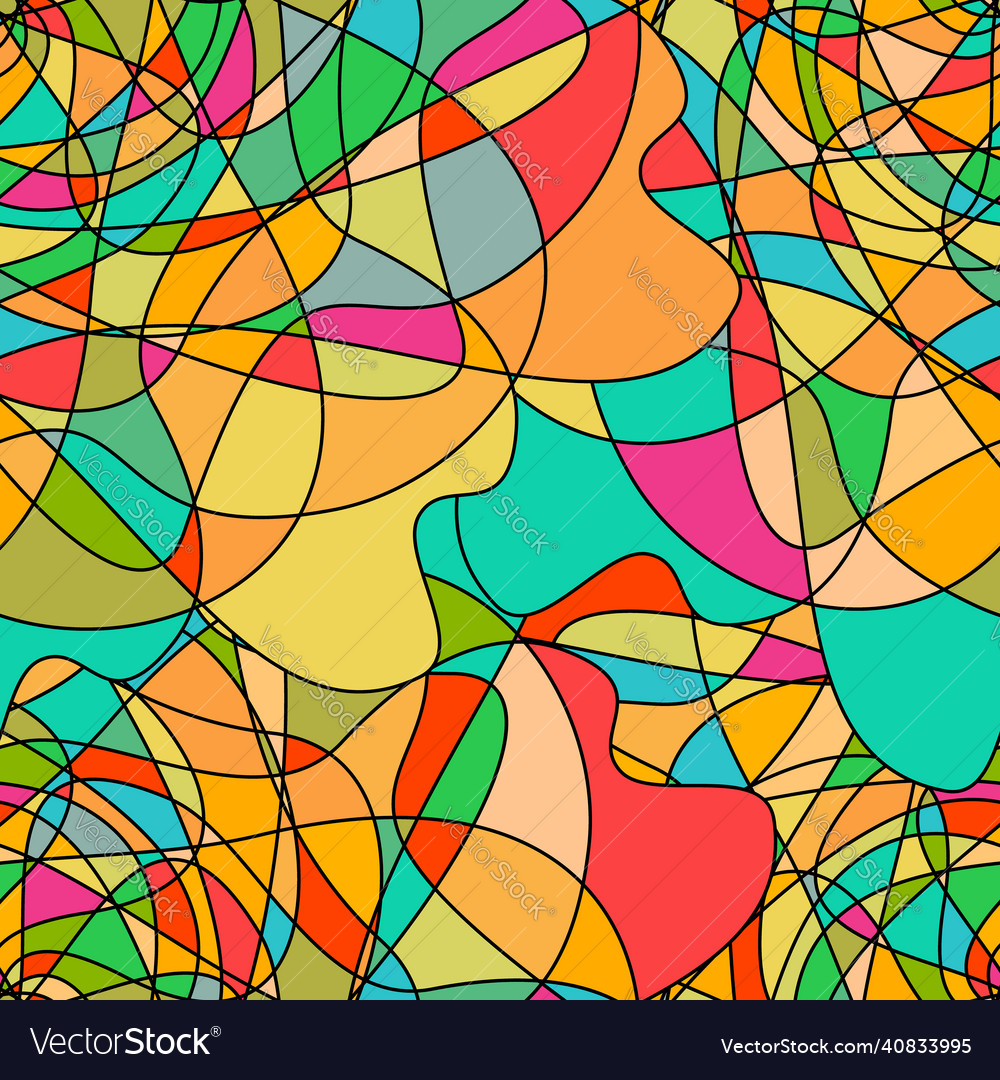 Seamless pattern with abstract swirling colorful