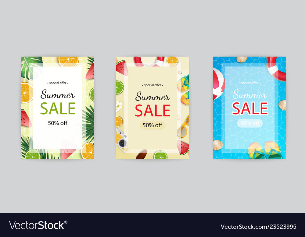 Summer sale poster banner template season