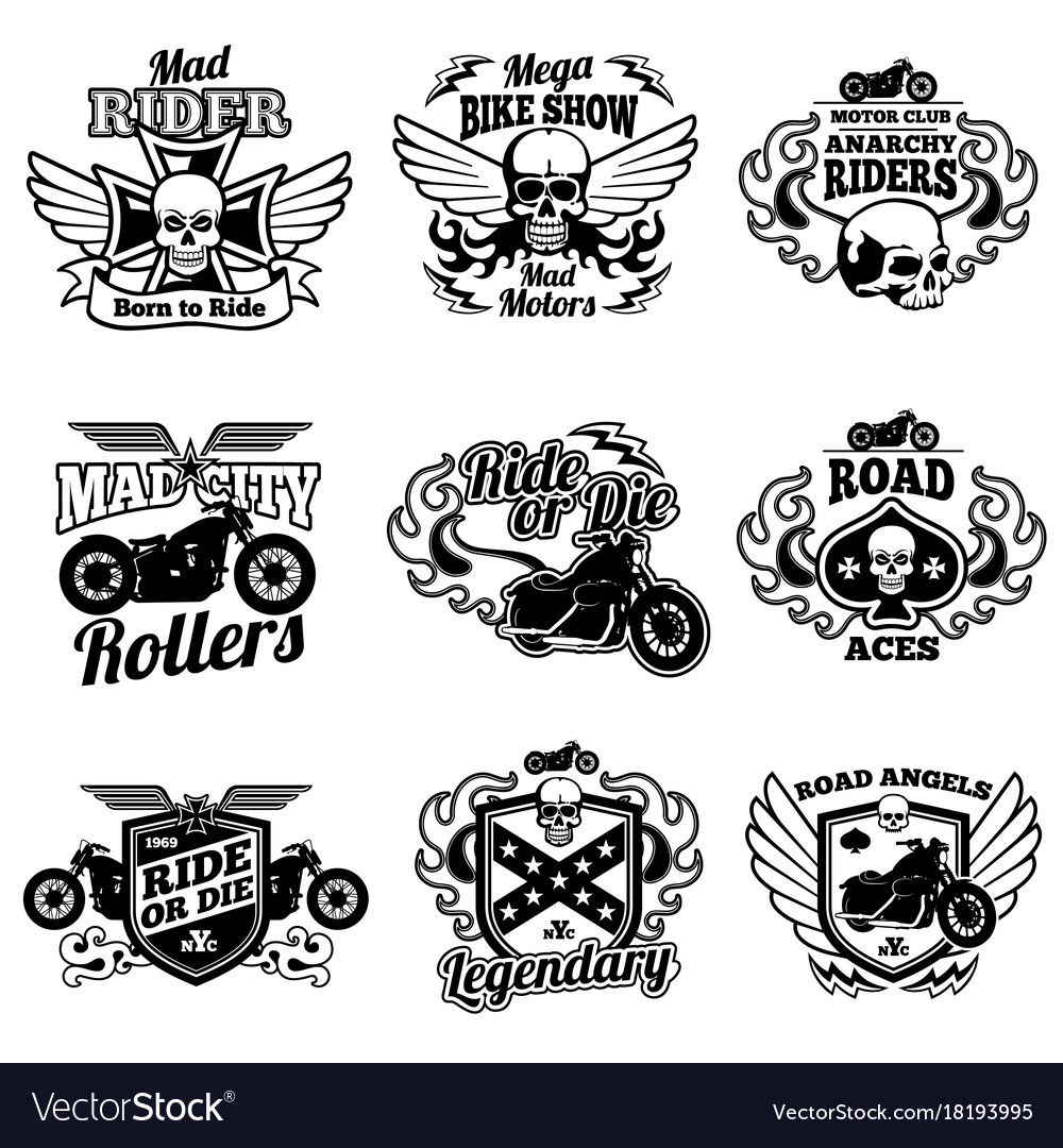 Vintage motorcycle labels motorbike retro Vector Image