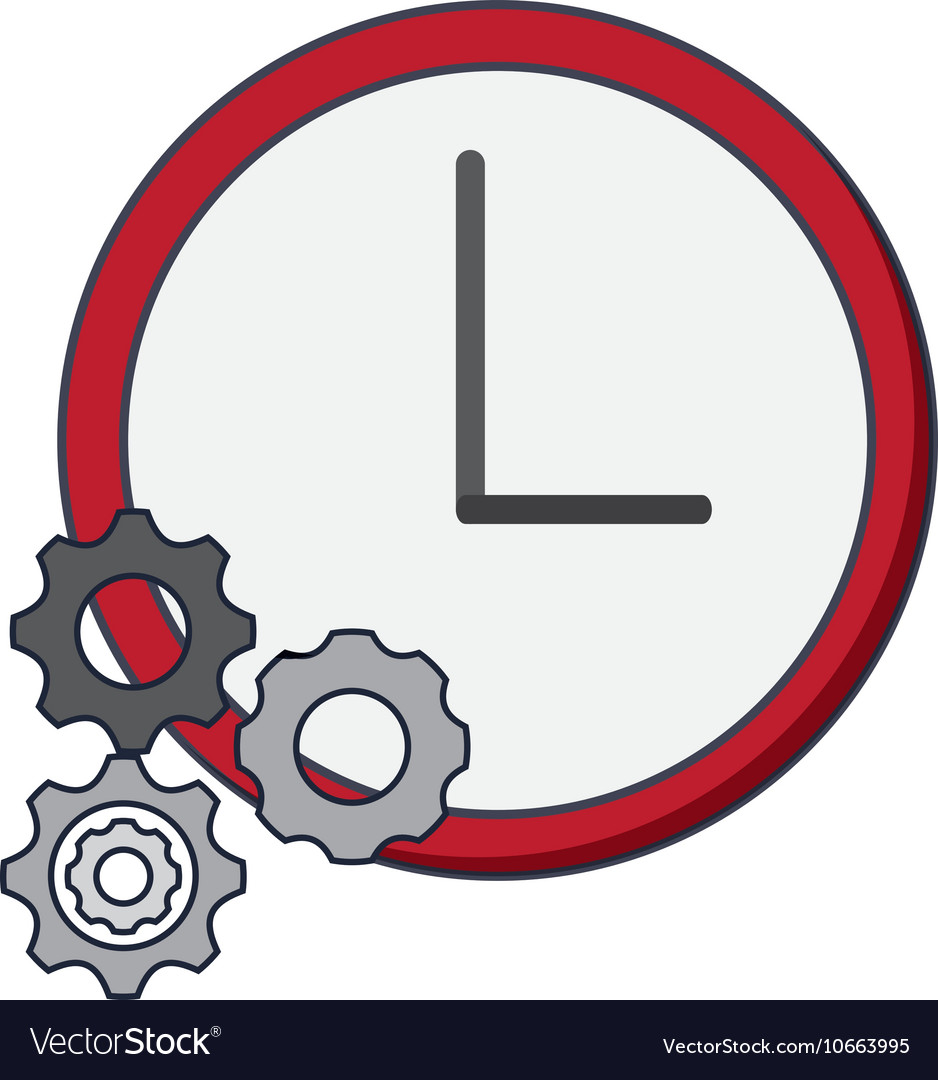 Wall Clock And Gears Icon