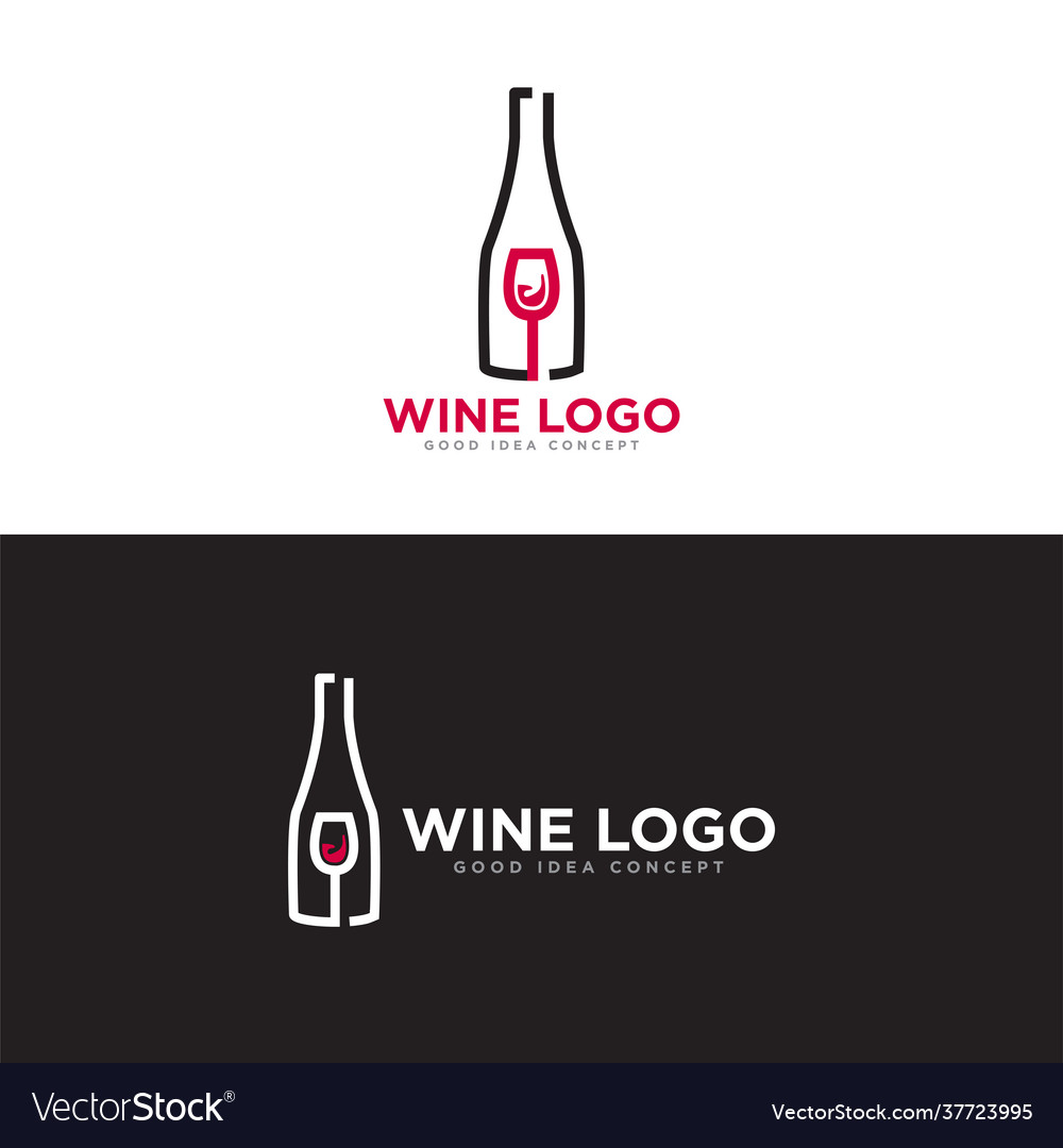 Wine bar logo design Royalty Free Vector Image