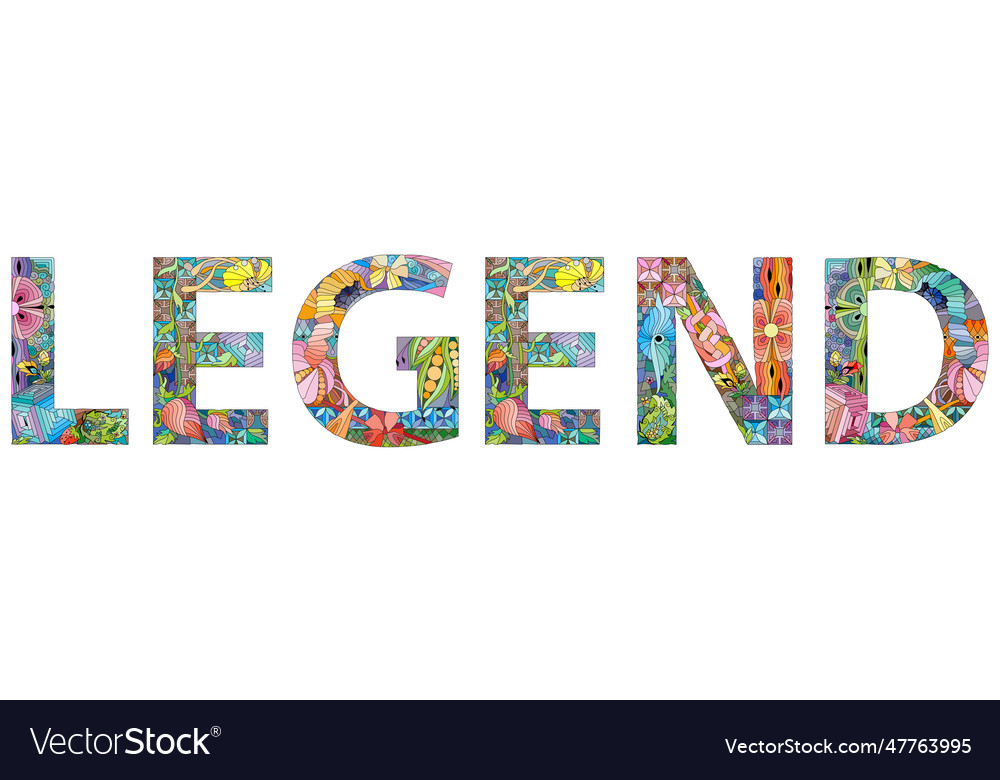 Word legend decorative entangle object Royalty Free Vector