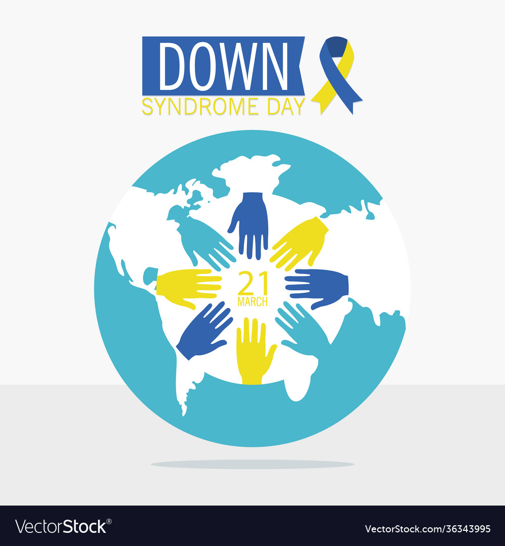 World down syndrome day design with planet