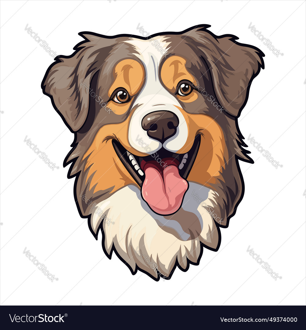 Australian shepherd dog breed cute cartoon kawaii Vector Image