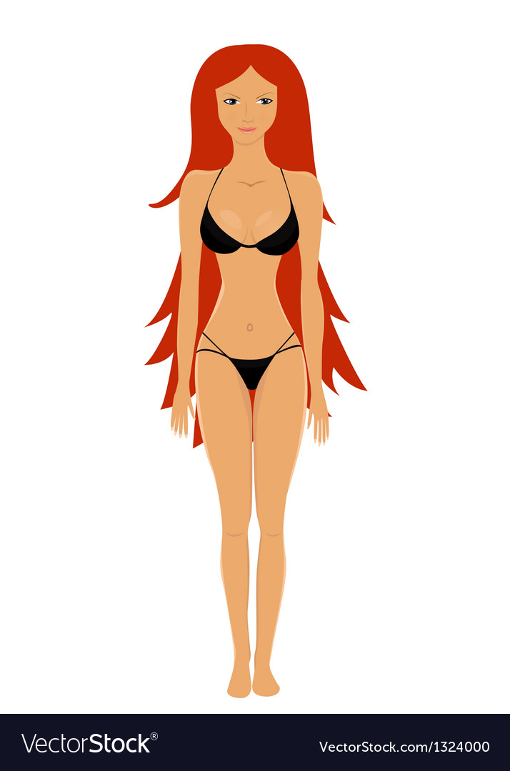 Beautiful Girl In Bikini Royalty Free Vector Image