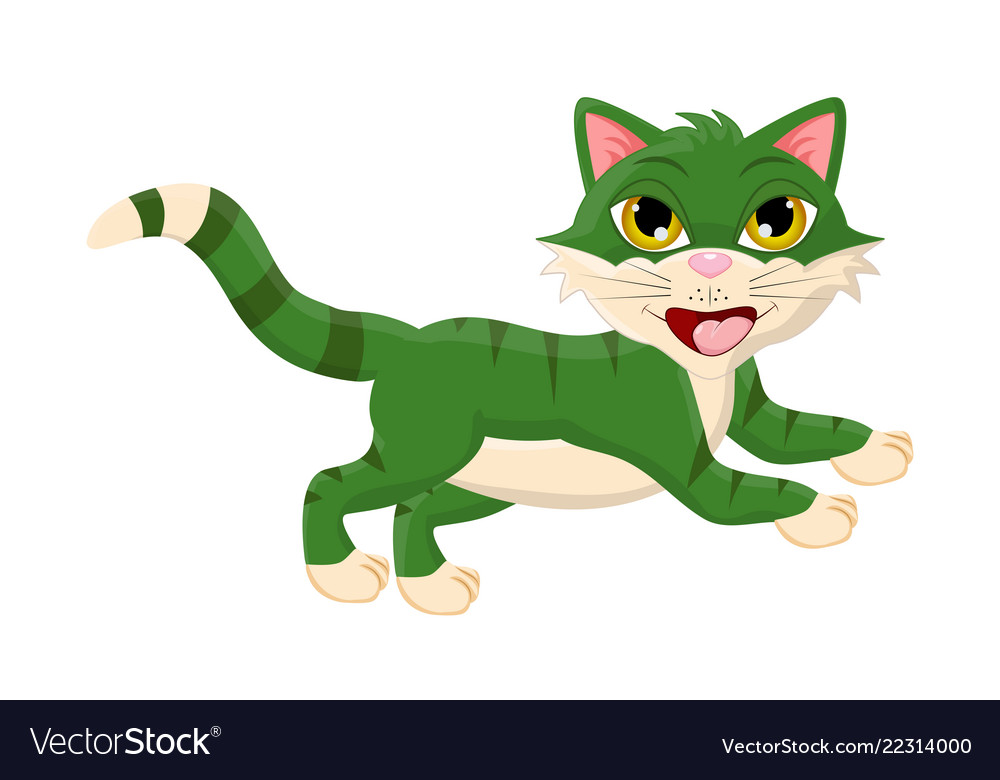 Cartoon jumping cat symbol icon design