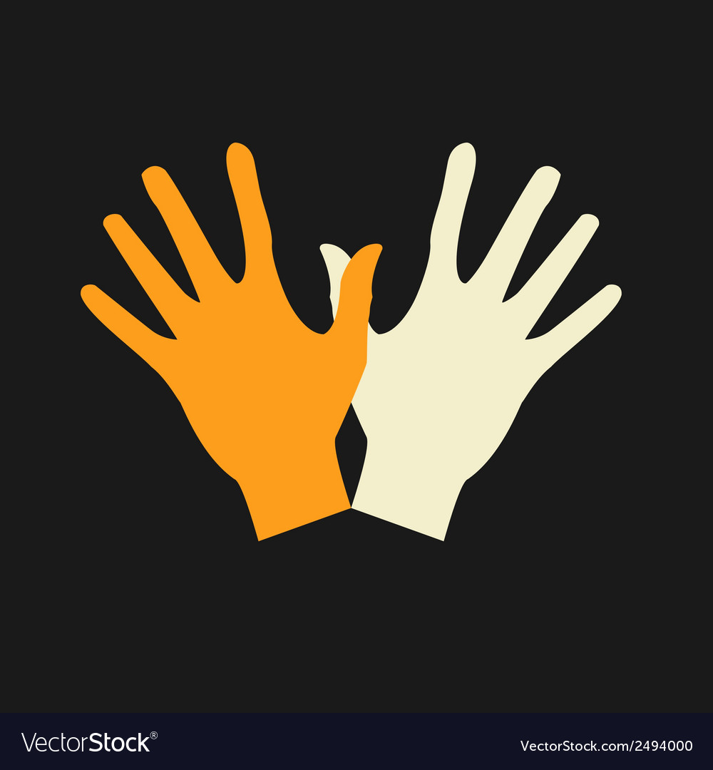 Flat icon hands color abstraction eps