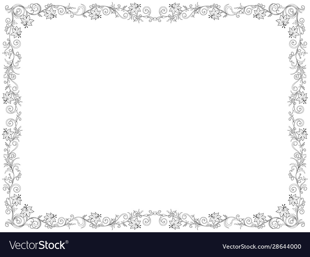 Floral frame with flowers as a greeting card