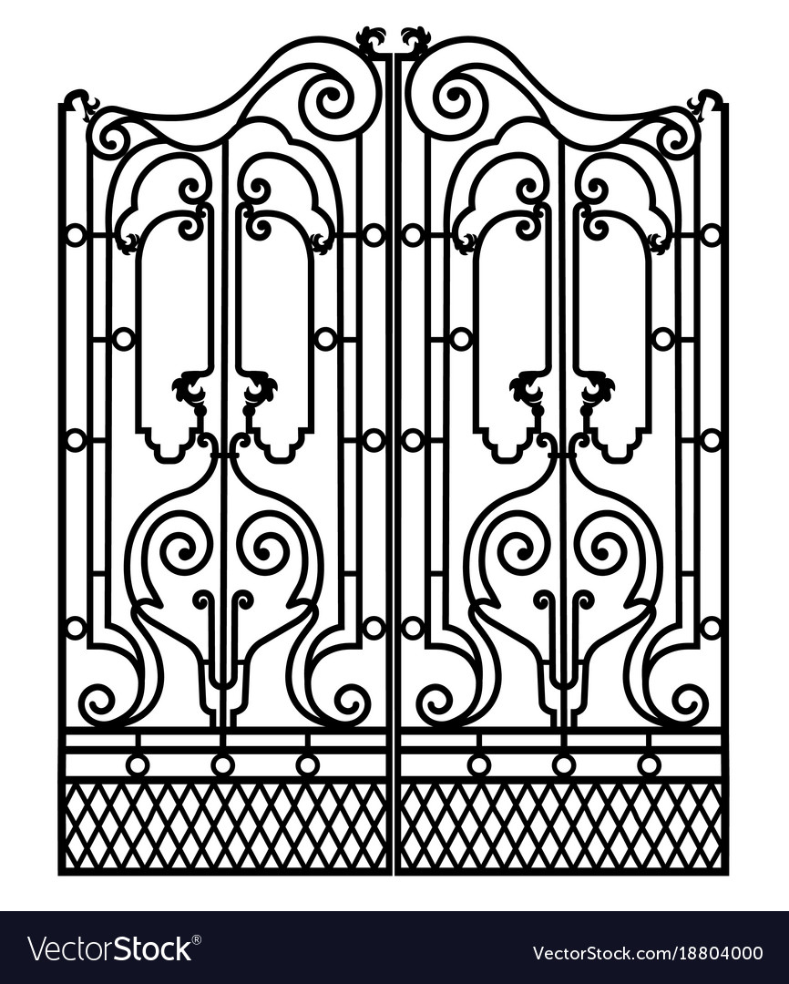 Forged iron gate Royalty Free Vector Image - VectorStock