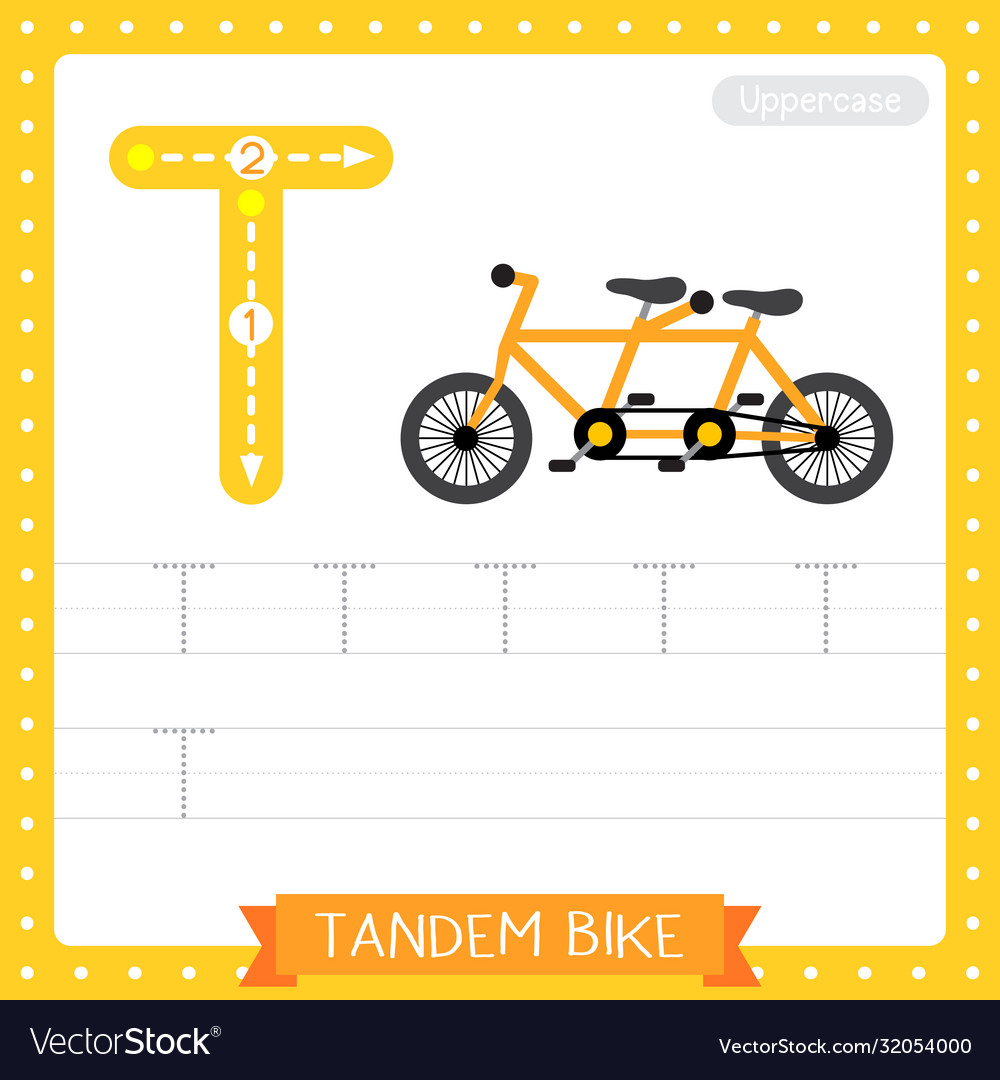 Letter t uppercase tracing practice worksheet