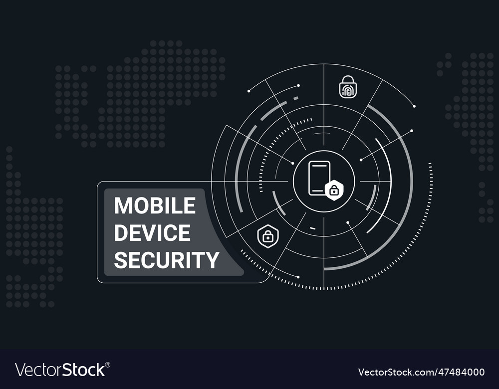 Mobile device security concept banner template Vector Image