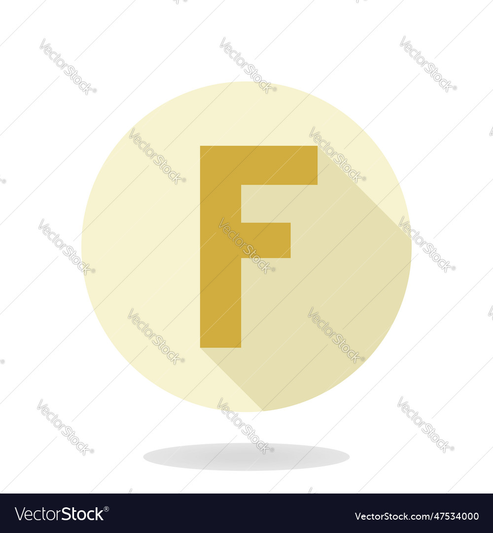 Modern flat icon with letter f